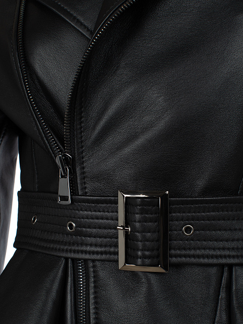 Spiked Black Leather Biker Jacket, 5