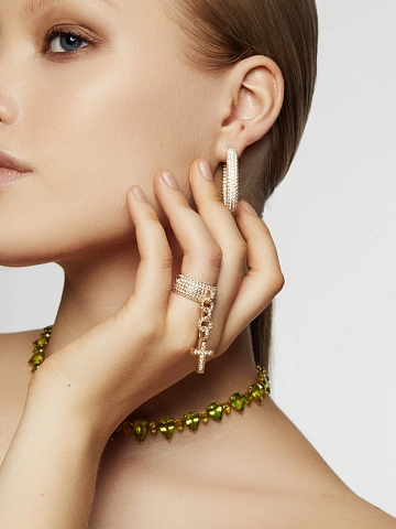 Yellow Gold & Diamonds "Cross" Ring, 2