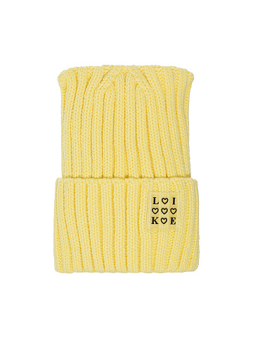 Yellow "Like" Patch Beanie, 1