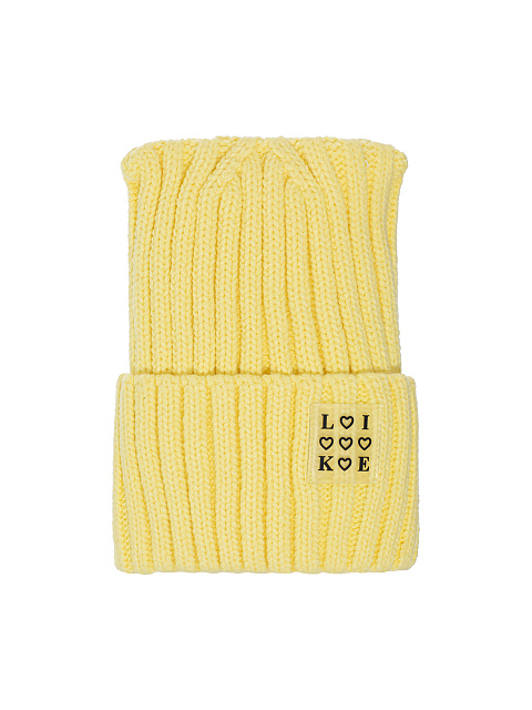 Yellow "Like" Patch Beanie, 1 Yellow "Like" Patch Beanie, 1