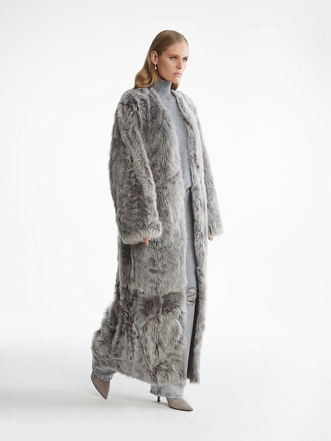 Toscana Shearling Long Coat, 3