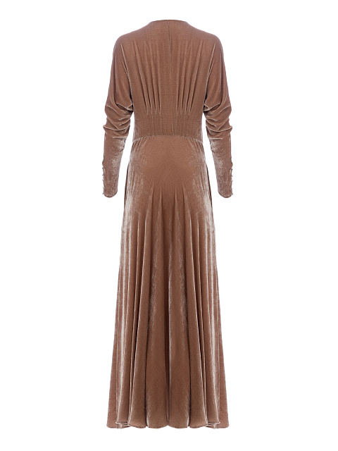 Dark Beige Velvet Maxi Dress, 2 Dark Beige Velvet Maxi Dress, 2