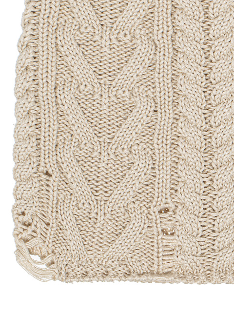Light Beige Distressed Cotton Beanie, 2 Light Beige Distressed Cotton Beanie, 2