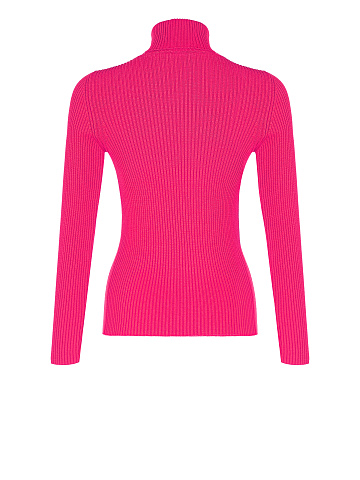 Fuchsia ribbed knit turtleneck, 2