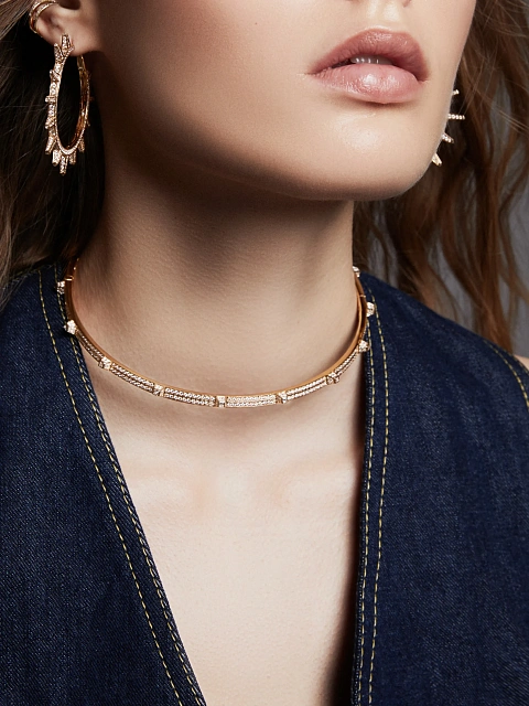 Yellow Gold & Diamonds Choker Necklace, 2