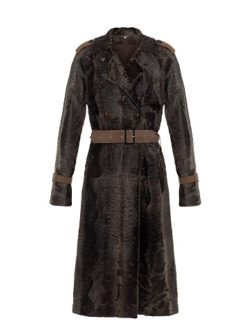 Brown Caracul Trench Coat, 1