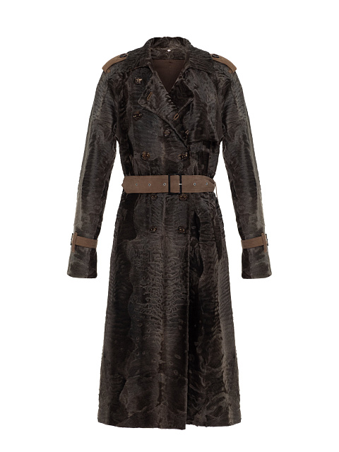 Brown Caracul Trench Coat, 1