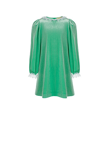 Green Velvet Girl's Dress, 1