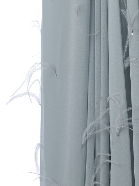 Grey & Blue Chiffon Maxi Dress, 3