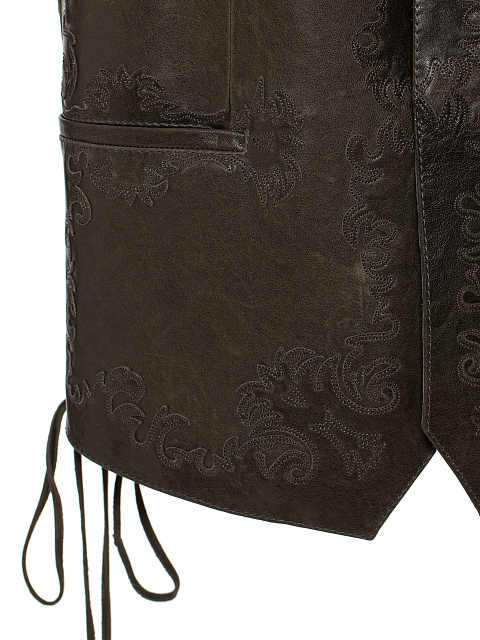 Brown Leather Lace Up Vest, 3 Brown Leather Lace Up Vest, 3