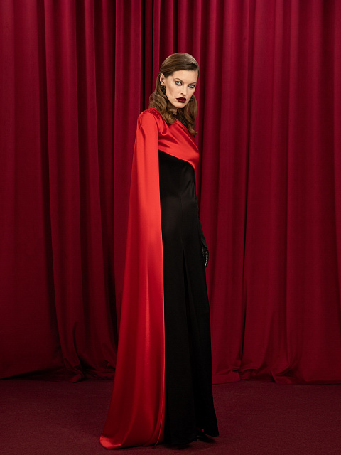 Black & Red Silk Maxi Dress, 12 Black & Red Silk Maxi Dress, 12