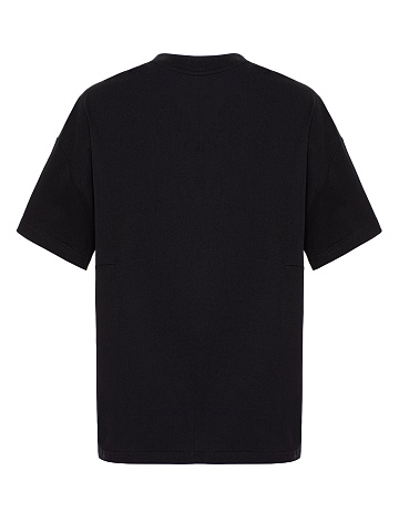 Men's Black Printed Cotton T-shirt, 2