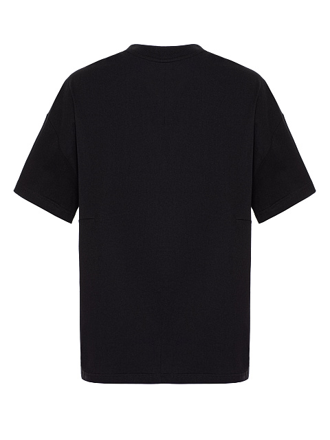 Men's Black Printed Cotton T-shirt, 2