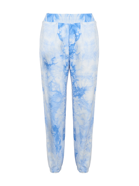 White & Blue Tie Dye Jersey Set With Cropped Sweatshirt, 3 White & Blue Tie Dye Jersey Set With Cropped Sweatshirt, 3