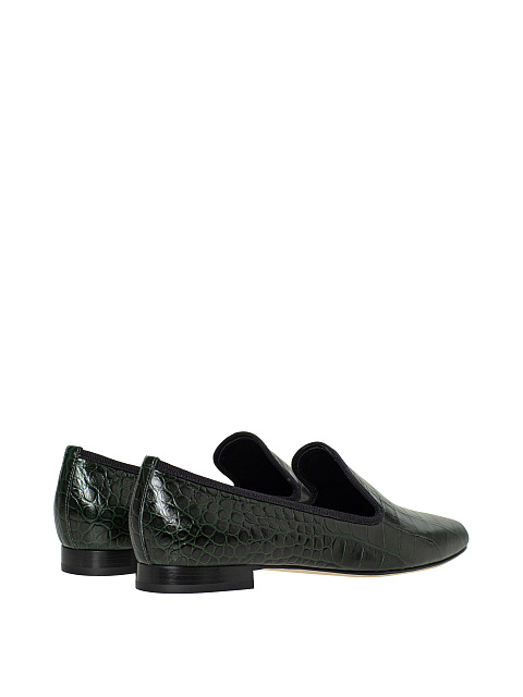Green leather loafers, 4
