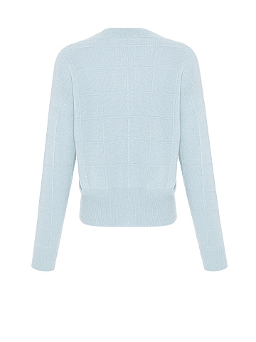 Light Blue Cashmere V-neck Sweater, 2