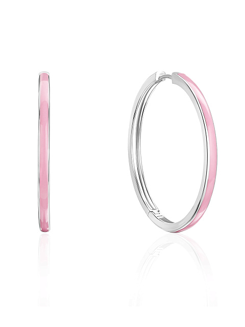 White gold hoops with Sakura Color enamel, 1