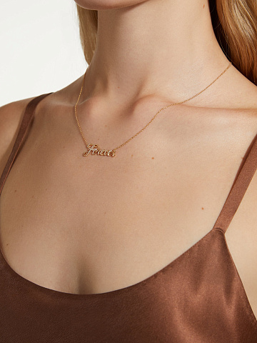 Round Diamond & Gold "Forever" Necklace, 2