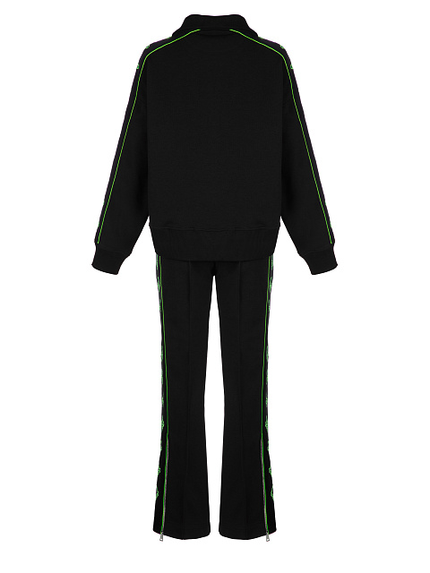 Black & Green Lily Embroidered Jersey Suit, 2 Black & Green Lily Embroidered Jersey Suit, 2
