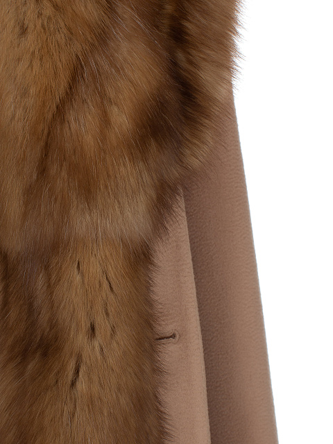 Beige Sable Fur & Cashmere Coat, 9