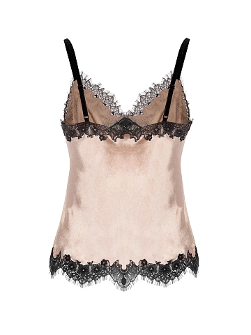 Beige Velvet & Black Lace Top, 2