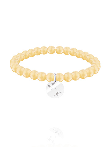 Silver & Aragonite Beaded Bracelet, 1