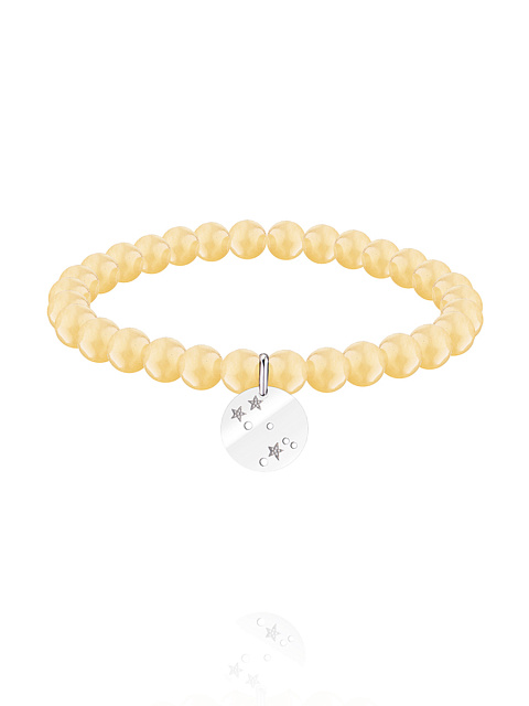 Silver & Aragonite Beaded Bracelet, 1