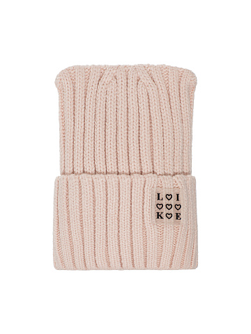 Light Pink "Like" Patch Beanie, 1