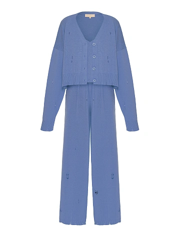 Lilac Knitted Cardigan, Top & Pants Set, 1