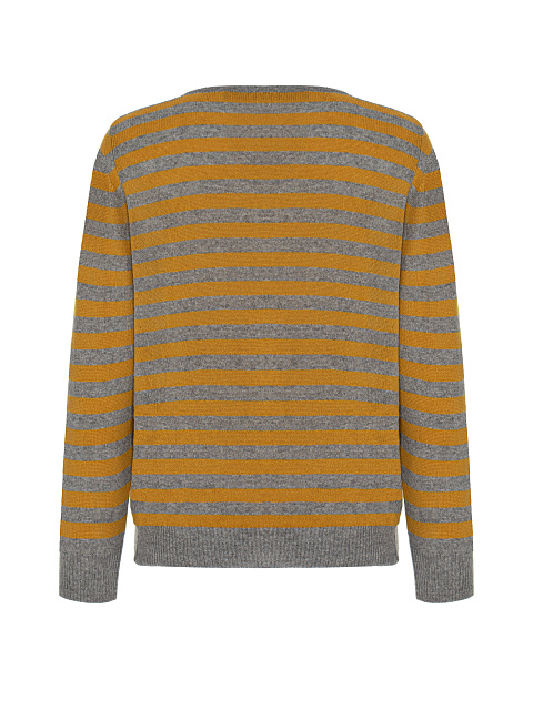Orange & Grey Striped Pullover, 2