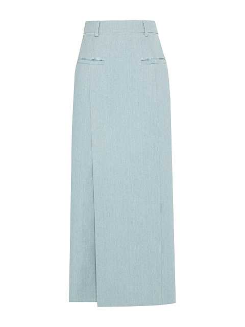 Light Blue Denim Midi Skirt Suit, 3 Light Blue Denim Midi Skirt Suit, 3