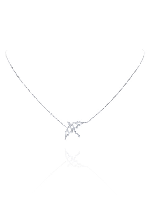 White Gold & Diamonds Dragon Necklace, 1
