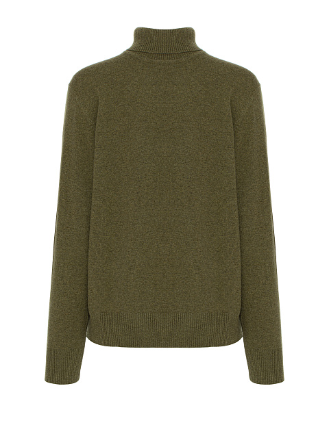 Men's Green Cashmere Turtleneck Sweater, 1