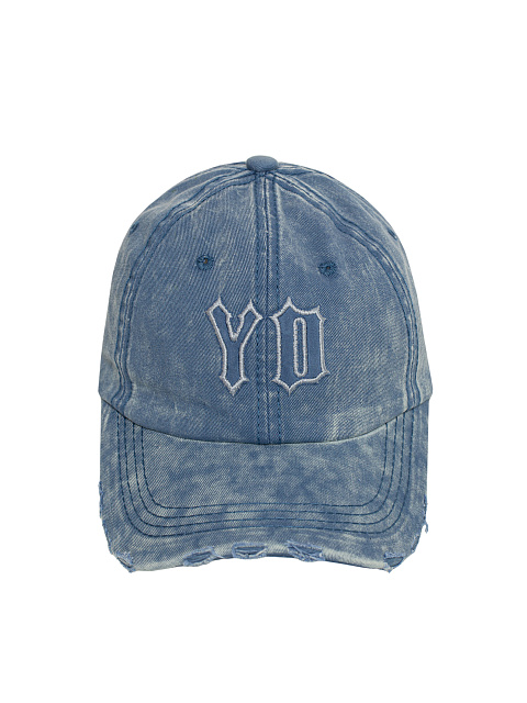 Blue Suede Trim YD Washed Denim Cap, 2 Blue Suede Trim YD Washed Denim Cap, 2