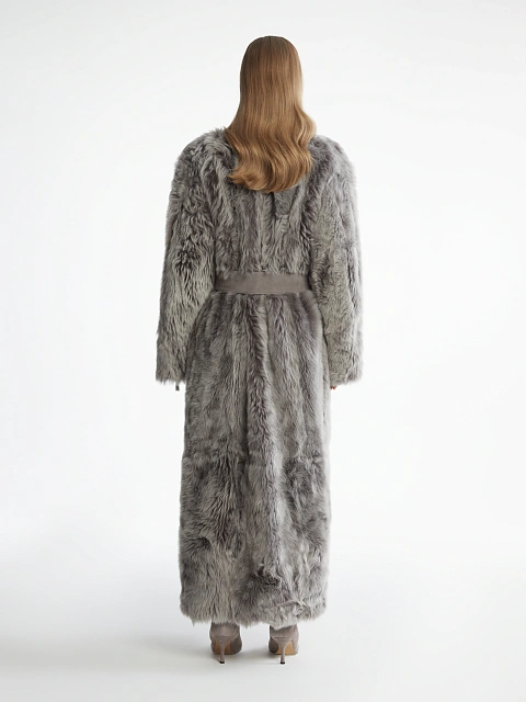 Toscana Shearling Long Coat, 4