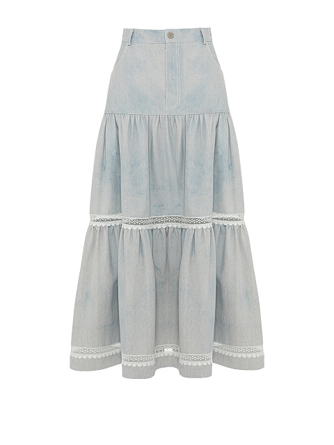 Blue Denim Midi Skirt, 1 Blue Denim Midi Skirt, 1