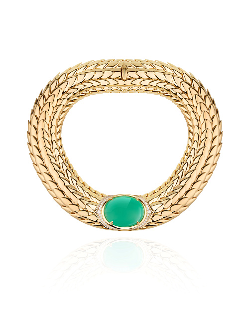 Necklace with chrysoprase, 5