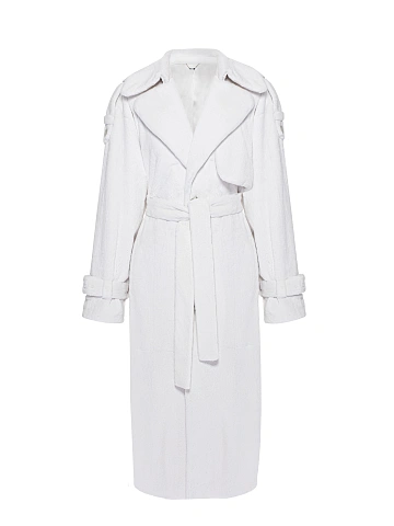 White Mink Fur Trench Coat, 1