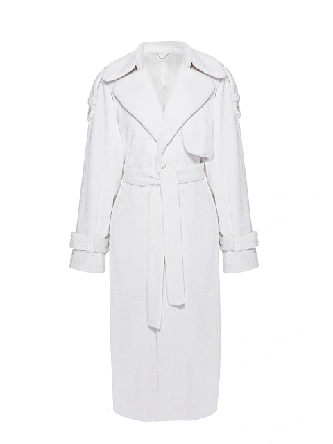 White Mink Fur Trench Coat, 1