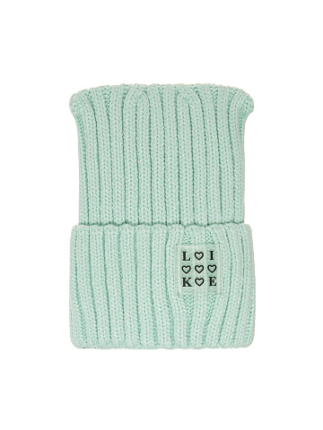 Mint Green "Like" Patch Beanie, 1