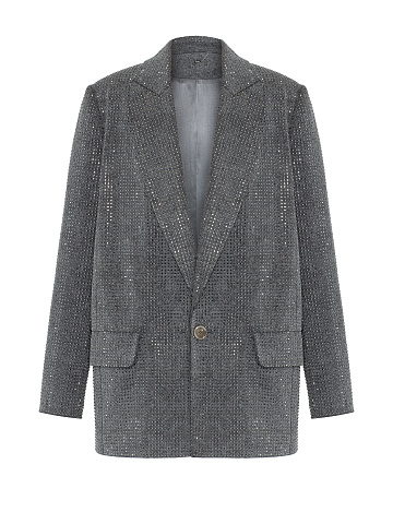 Denim jacket with crystals, 1