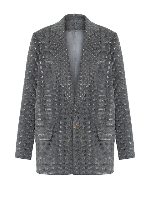 Denim jacket with crystals, 1