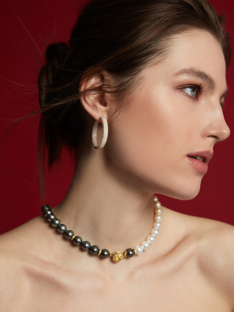 Round Diamond & White Gold Hoop Earrings, 7