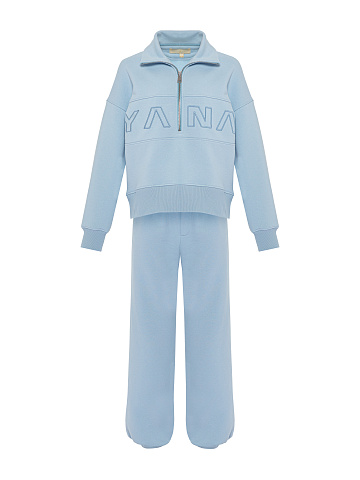 Light Blue "YANA" Embroidery Tracksuit, 2