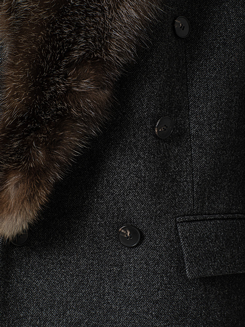 Short coat with fur collar, 4