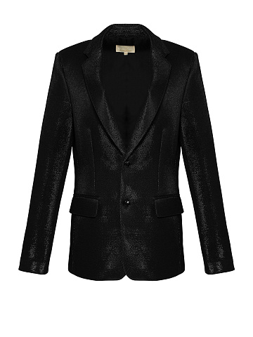Black single-breasted jacket with lurex, 1