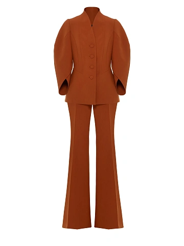 Terracotta Two-piece Suit With Flared trousers, 1