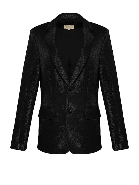 Black single-breasted jacket with lurex, 1 Black single-breasted jacket with lurex, 1