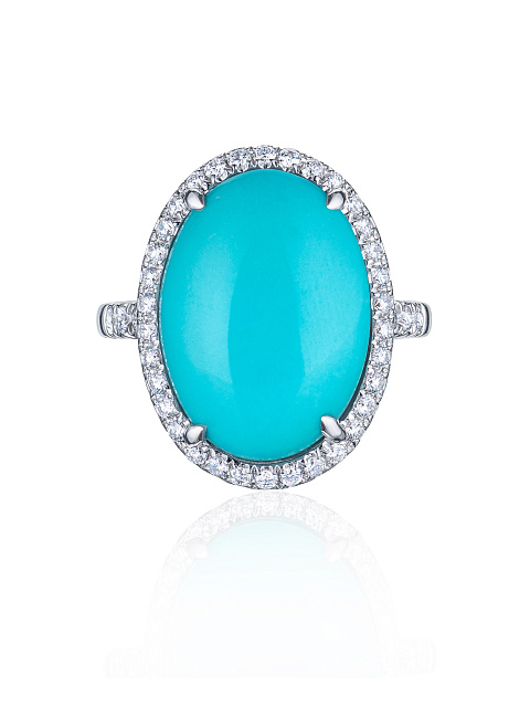 White Gold, Turquoise & Diamonds Ring, 3