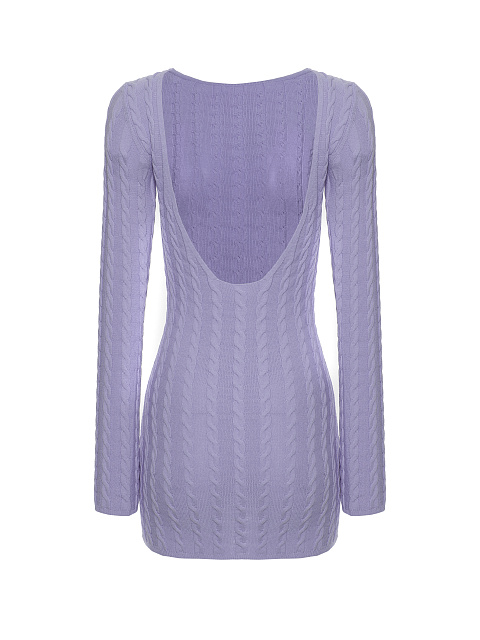 Lilac knitted mini dress with open back, 2 Lilac knitted mini dress with open back, 2